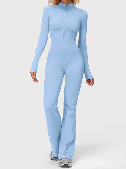 Yeoreo Belle Langarm Flared Jumpsuit mit Reißverschluss