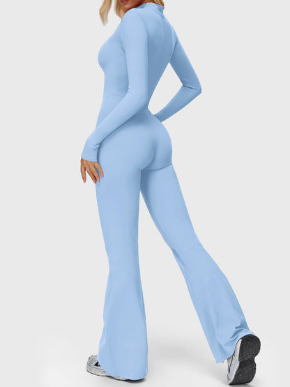 Yeoreo Belle Langarm Flared Jumpsuit mit Reißverschluss