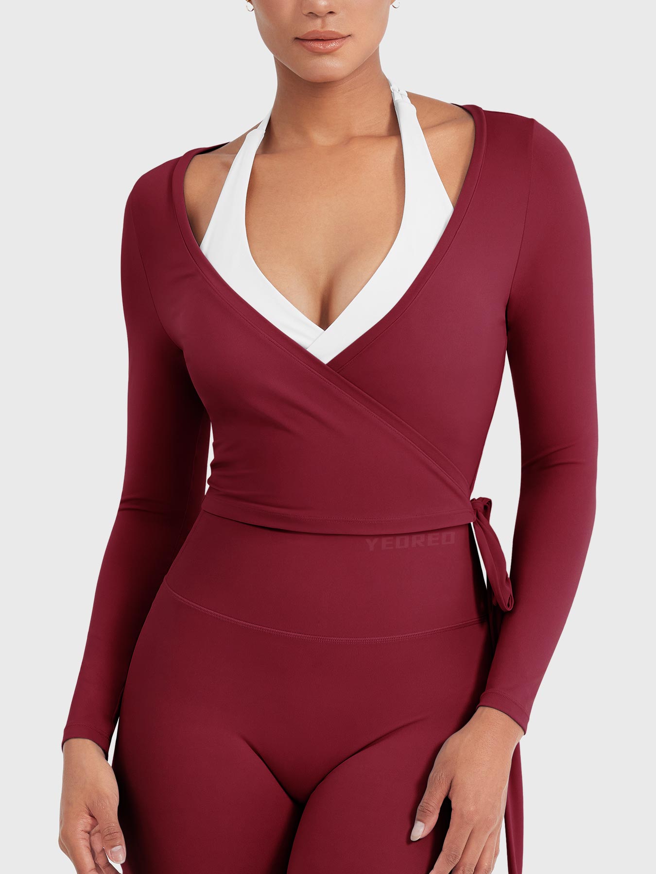 Yeoreo Michelie Langarm Ballett Wickel Top