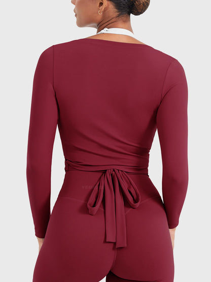 Yeoreo Michelie Langarm Ballett Wickel Top