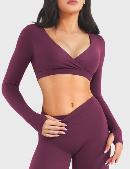 Yeoreo Aberney V-Ausschnitt Crop Top