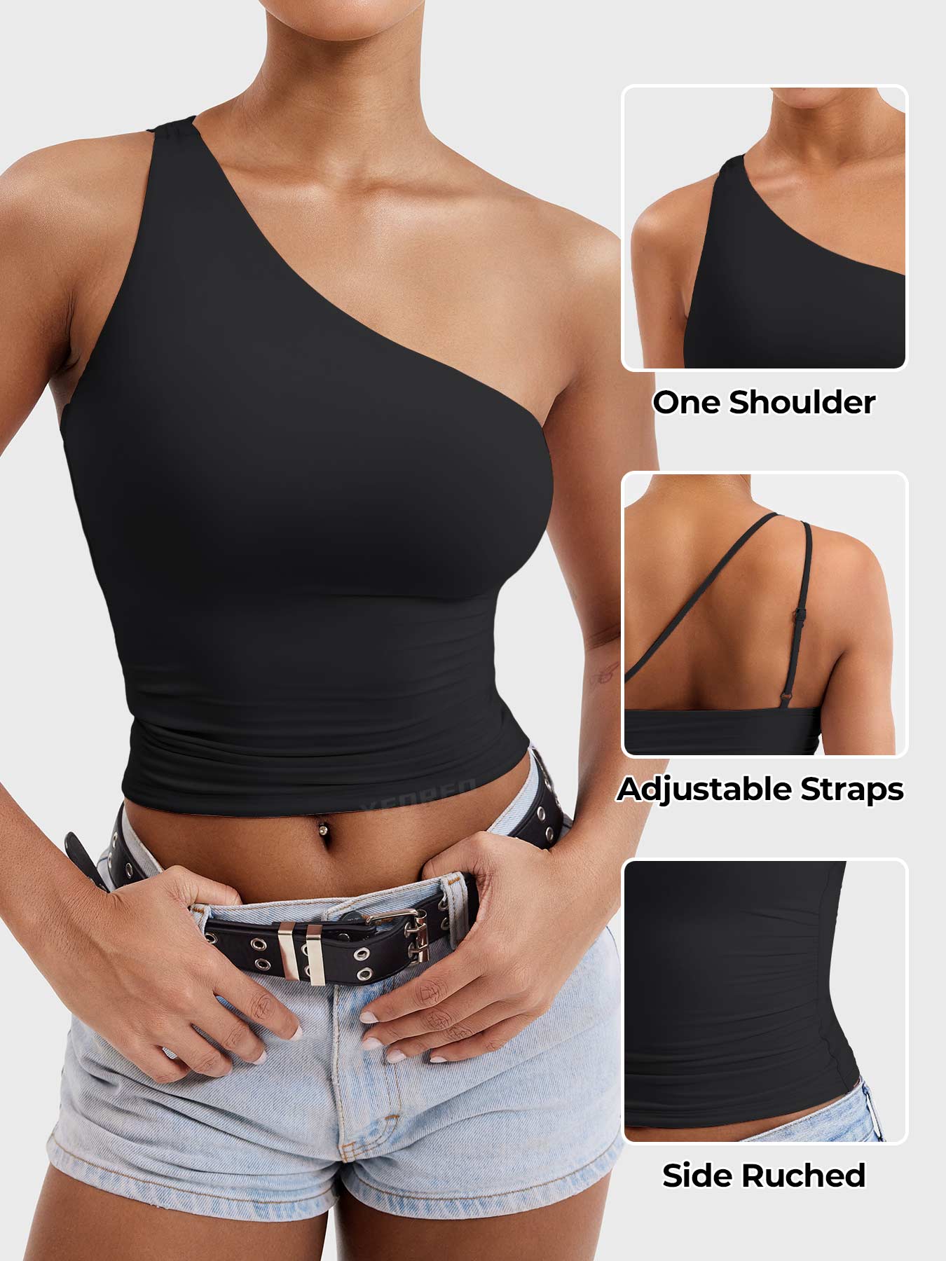 Yeoreo Fanciy Ein-Schulter Tank Top