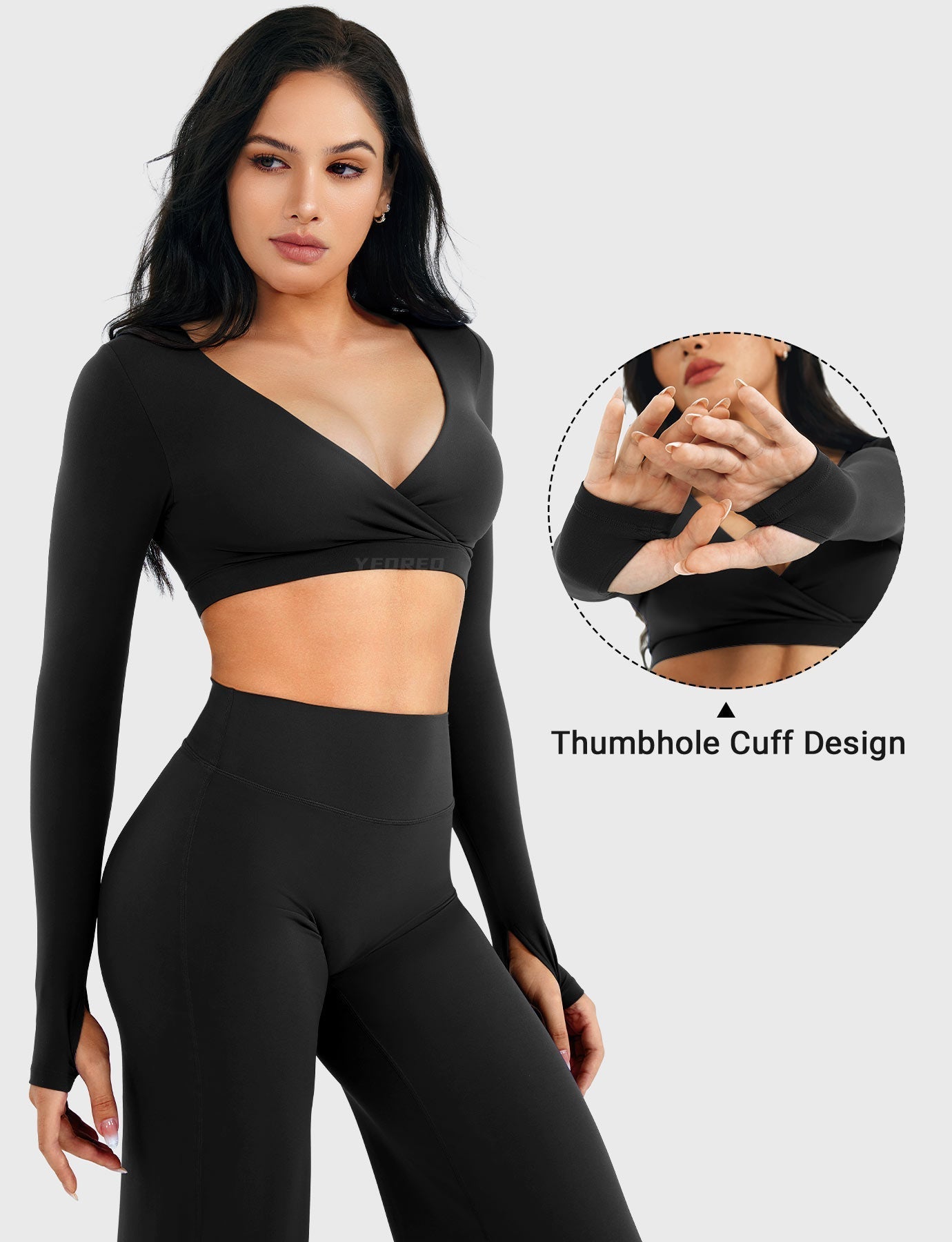 Yeoreo Aberney V-Ausschnitt Crop Top