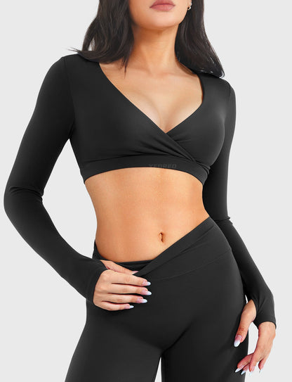 Yeoreo Aberney V-Ausschnitt Crop Top