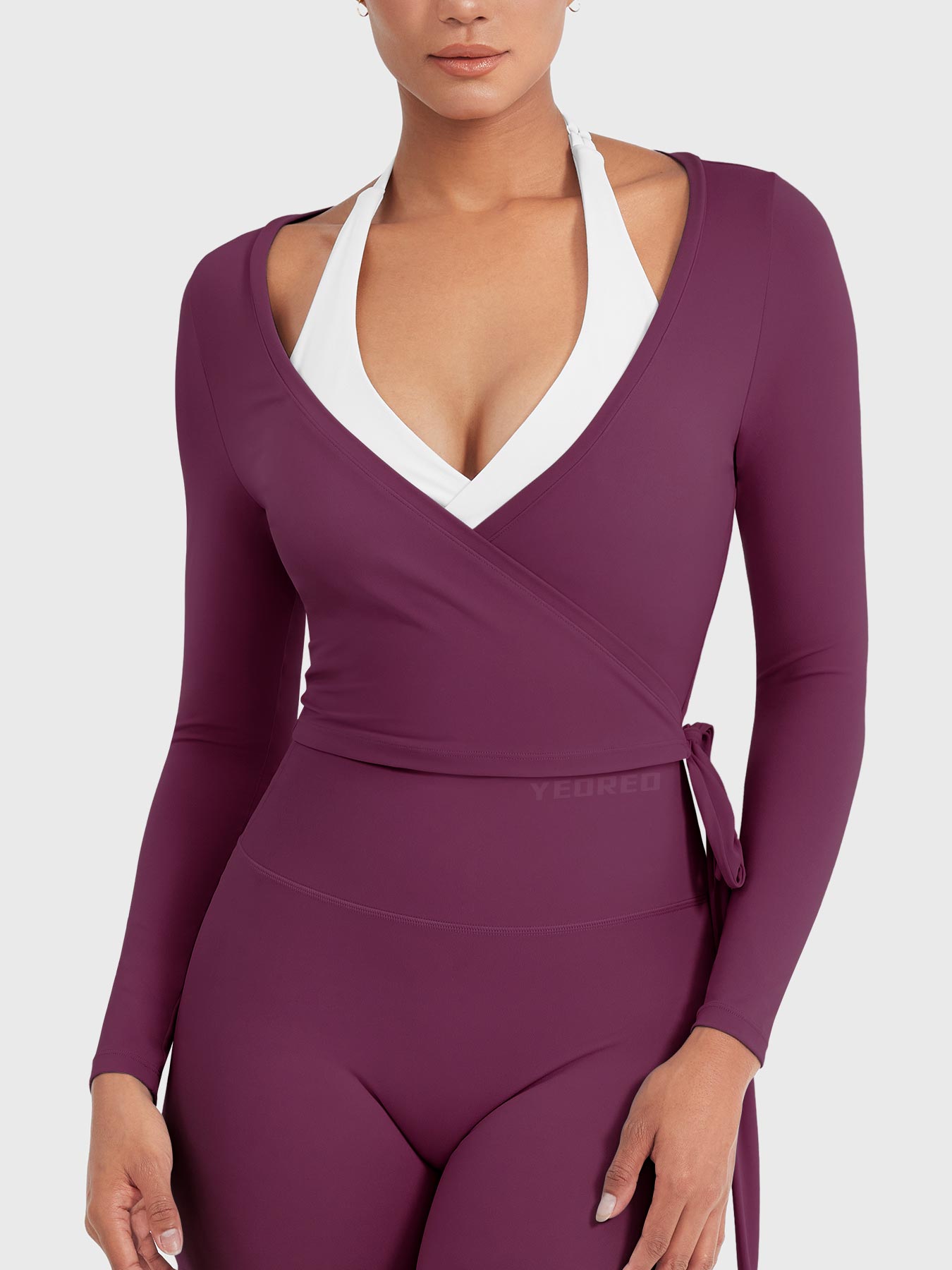 Yeoreo Michelie Langarm Ballett Wickel Top