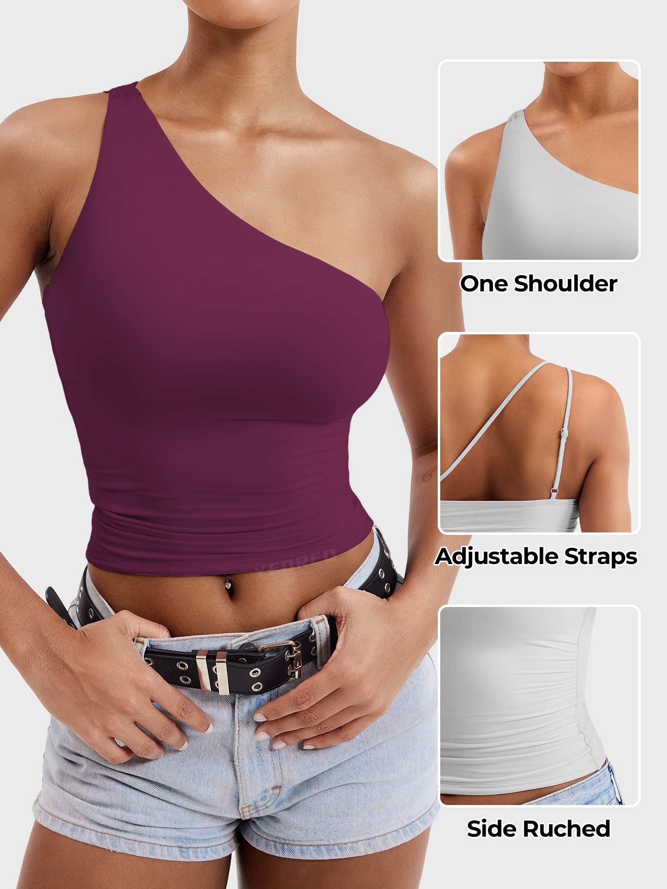 Yeoreo Fanciy Ein-Schulter Tank Top
