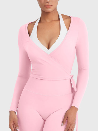 Yeoreo Michelie Langarm Ballett Wickel Top