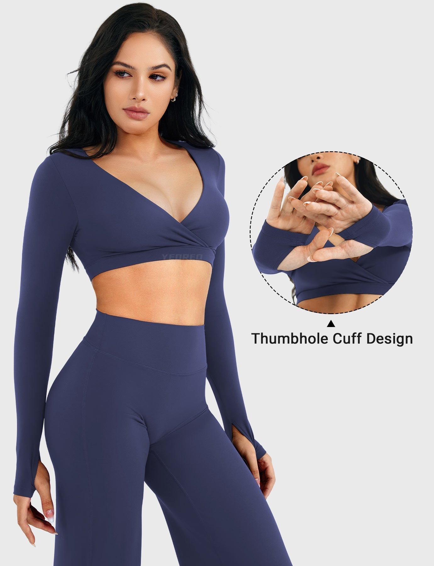 Yeoreo Aberney V-Ausschnitt Crop Top