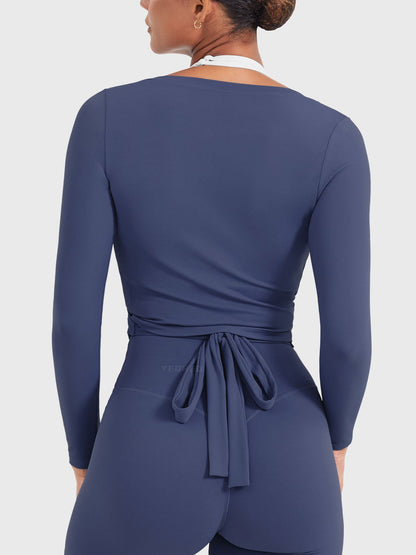 Yeoreo Michelie Langarm Ballett Wickel Top