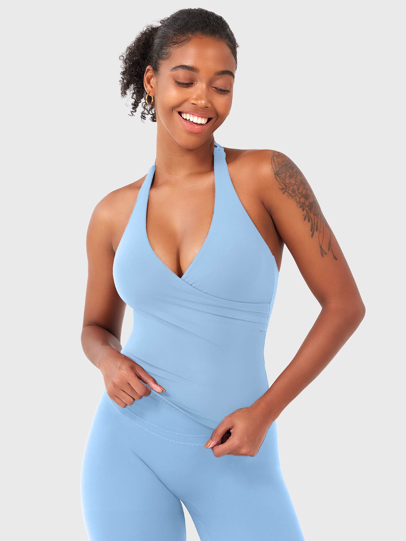 Yeoreo Elevine V-Ausschnitt Neckholder Tank