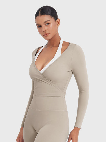 Yeoreo Michelie Langarm Ballett Wickel Top