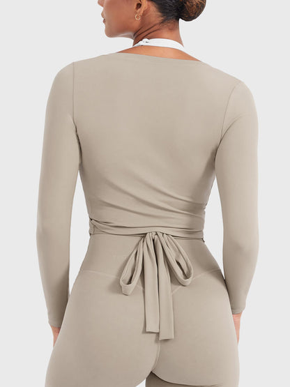 Yeoreo Michelie Langarm Ballett Wickel Top